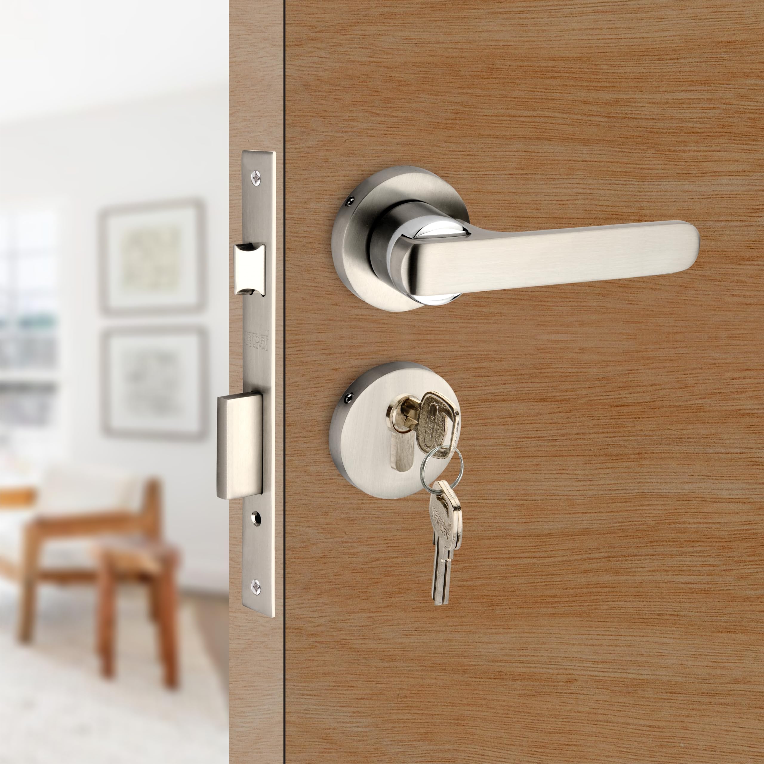 Sardar Nester SS Finish Door Lock for Main Door/Mortise Door Lock Set/3 Brass Keys/Bedroom Door Lock/Handle Lock for Home/Office/Hotel (for Main Door (with Keys)) (B0D6RPDRBP) Amazon Price History, Amazon Price Tracker