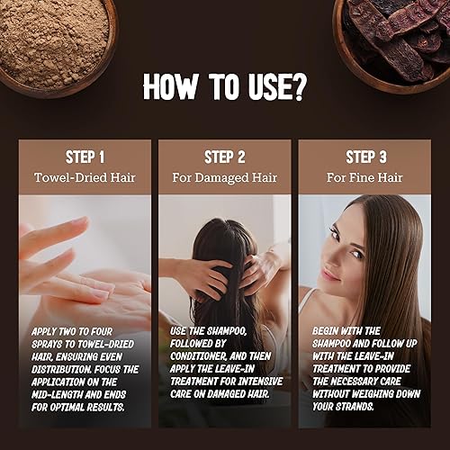 Miniatura 3 de Shikakai - Acondicionador restaurador sin enjuague – Remedio herbario para cuero cabelludo seco y hebras – Spray hidratante y refrescante para el