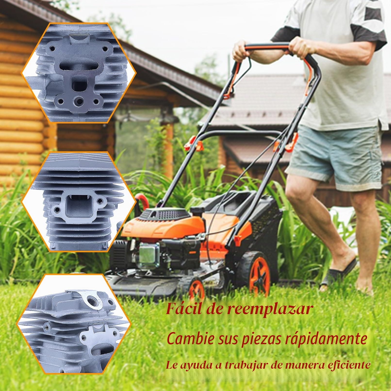 40MM Kit de Pistón de Cilindro de Gran Calibre, Cubierta de Piñón, Cojinete de Reparación de Carburador para Stihl MS211 MS181 MS171 MS171C MS181C MS211C, Piezas de Reparación de Motosierra