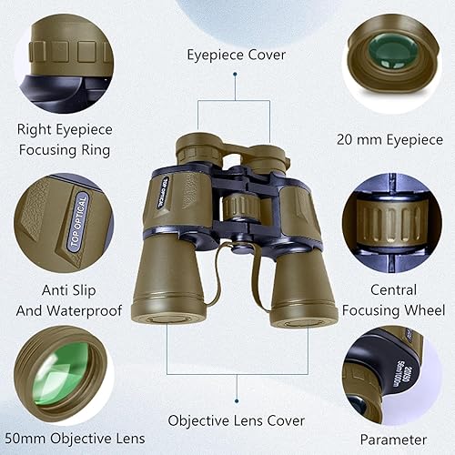 Miniatura 3 de XuNada Professional 20x50 Hd Binoculars fmc Coating Portable for Bird Watching Travel Camping Hiking Fishing