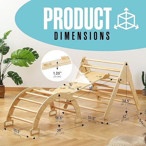 Miniatura 2 de Houseables Juego de Pickler, Juego de triángulos Pikler, Pickler, Escalador de Pikler, Escalador Montessori, Juguetes de escalada para niños