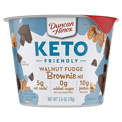 Duncan Hines Keto Friendly - Tazas de postre para nuez, mezcla de brownie, 2.5 onzas