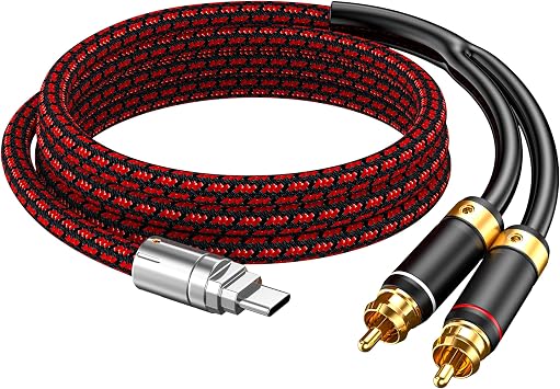 USB C - RCAオーディオケーブル オーディオファン 9.8フィート Type C - 2RCA オスジャック Y オーディオススプリッターコードアダプター iPhone 16 15シリーズ、ホームシアター、DVD、アンプ、スピーカー、カーステレオ用