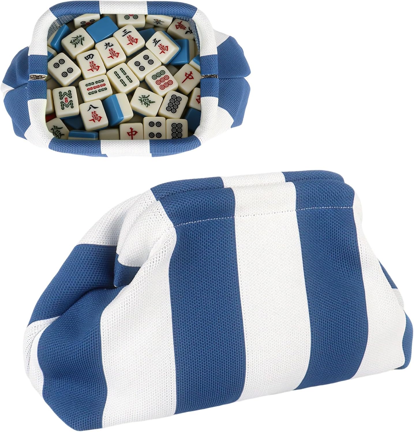 Klmnop Woven Striped Mahjong Tile Bag