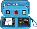 BOVKE Graphing Calculator Carrying Case for Texas Instruments TI-Nspire CX II CAS/CX II/CX/CX CAS Calculator and More - Mesh Pocket for USB Cables and Other School Supplies, Black + Inside Black