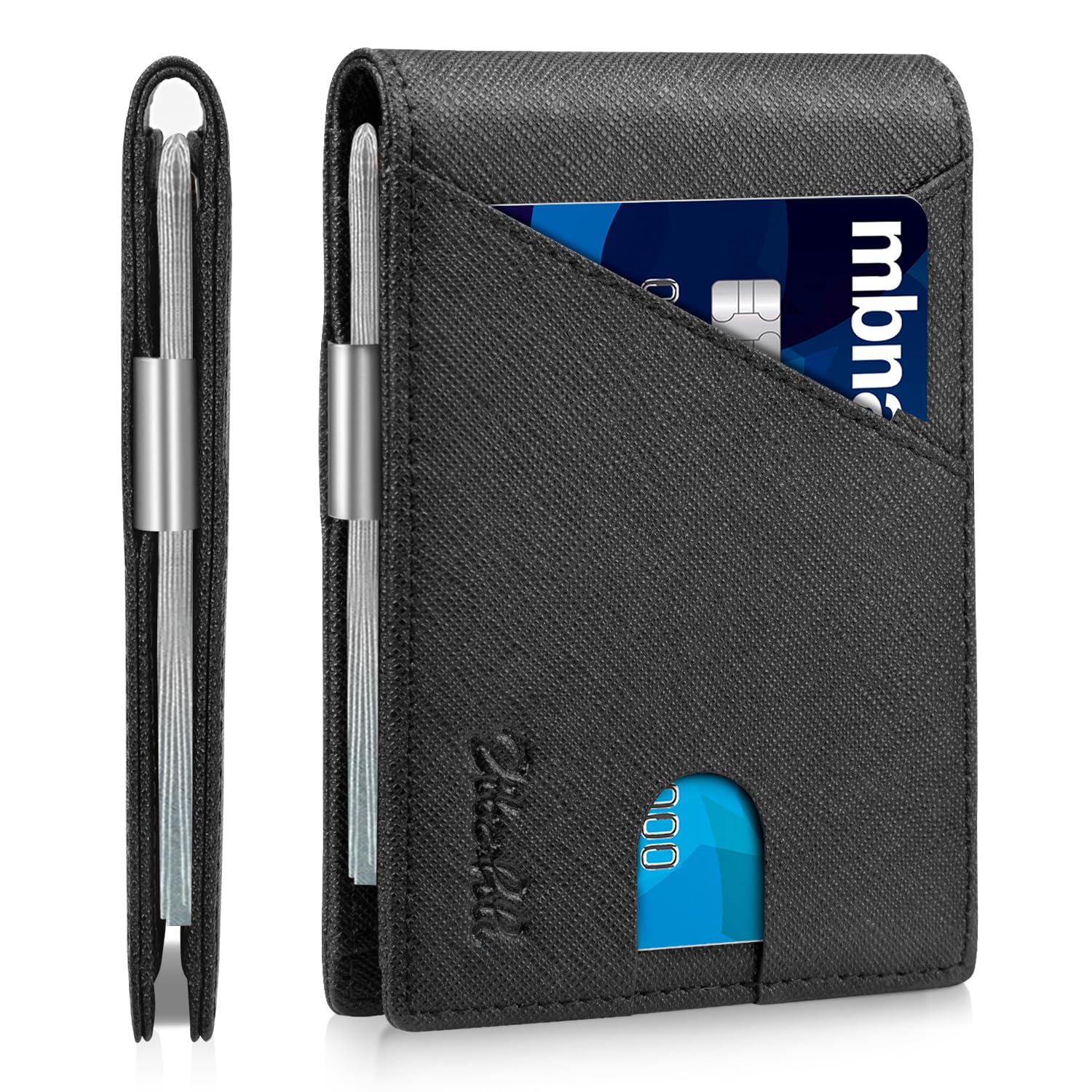 Zitahli Slim Wallet for Men,RFID Blocking Leather Bifold with Money Clip | Minimalist Front Pocket Design, Holds 12 Cards, RFID Protection, Gifts for Men on Birthdays, Father’s Day, and Christmas