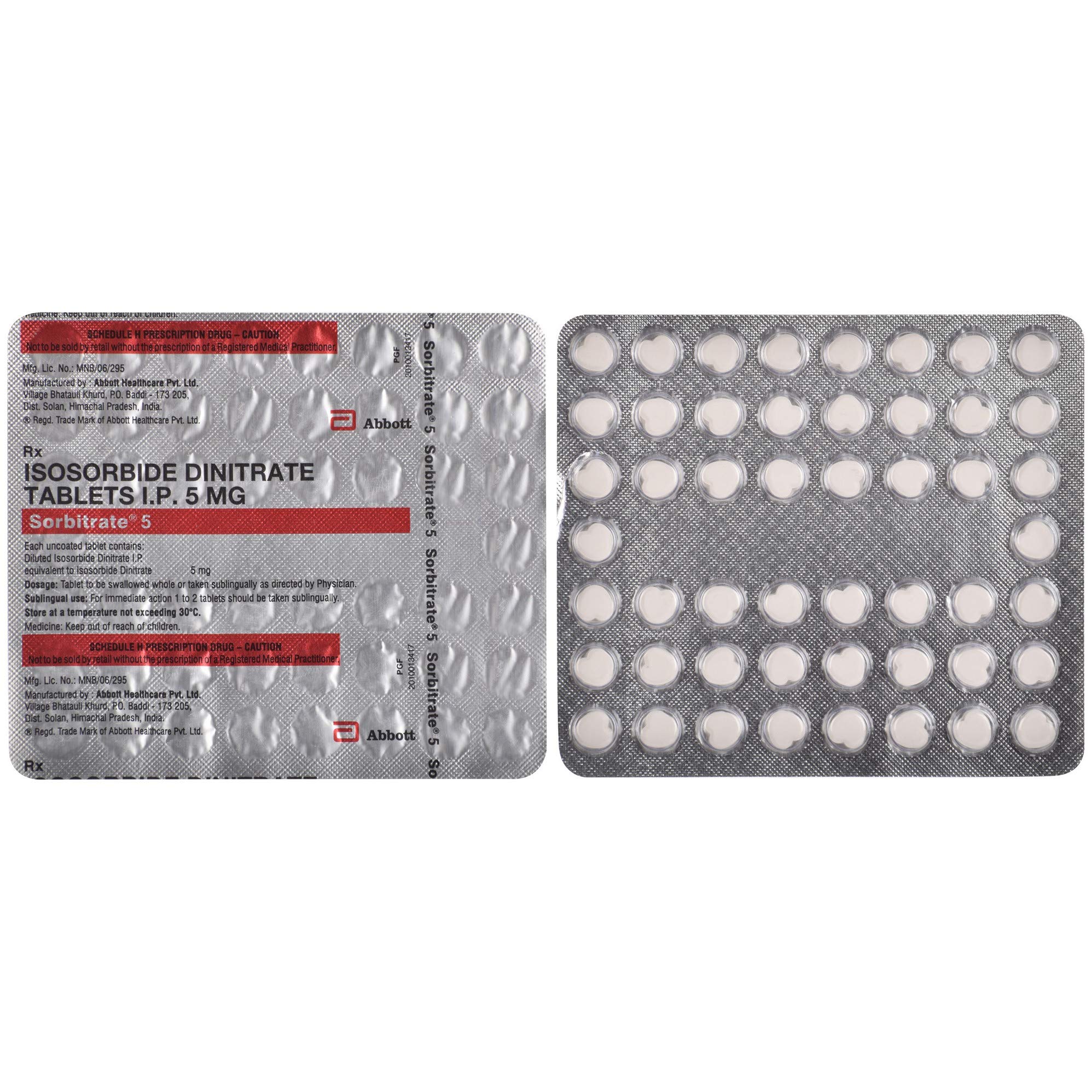 Sorbitrate 5mg - Strip of 50 Tablets