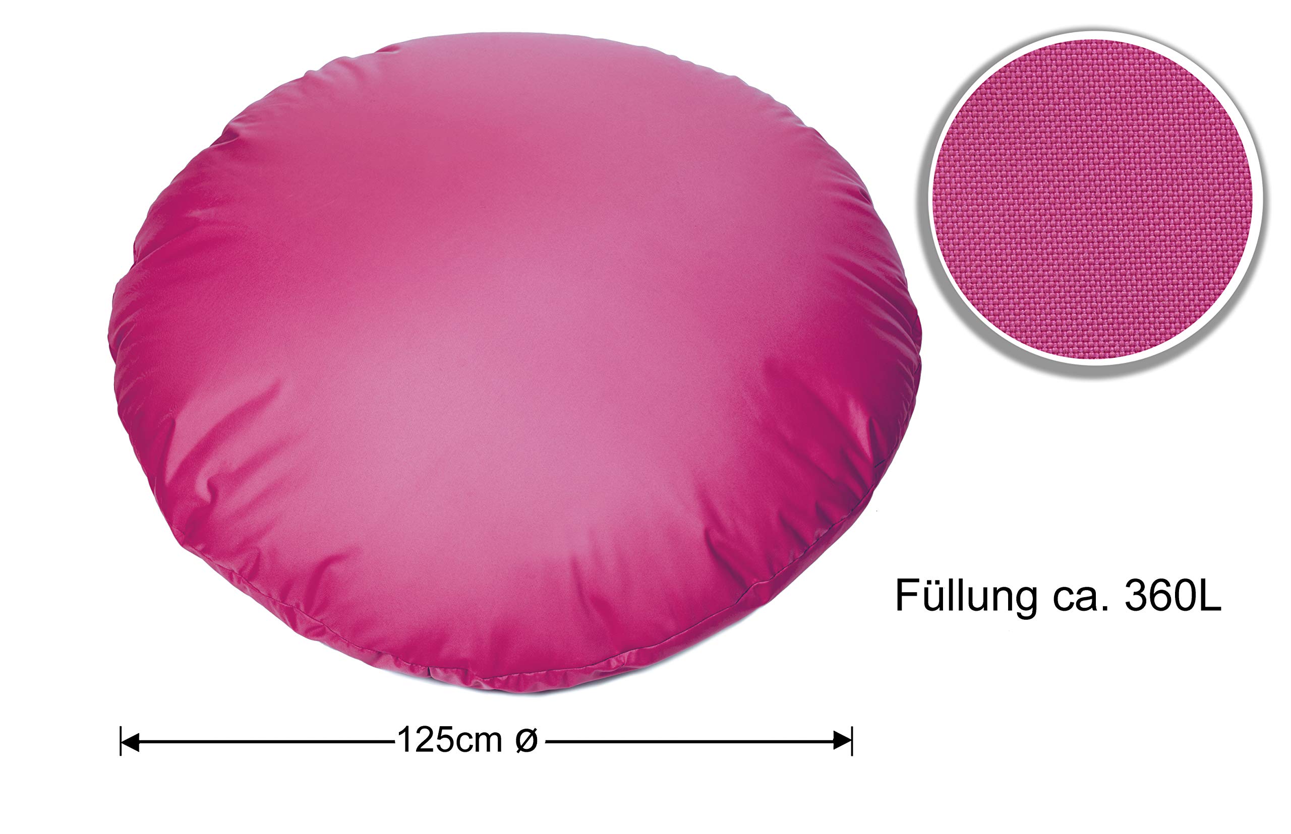sunnypillow Worek do siedzenia XXL z wypełnieniem ze styropianu, średnica 125 cm, funkcja 2 w 1, do siedzenia i leżenia, na zewnątrz i wewnątrz, dla dzieci i dorosłych, wiele kolorów i rozmiarów do wyboru