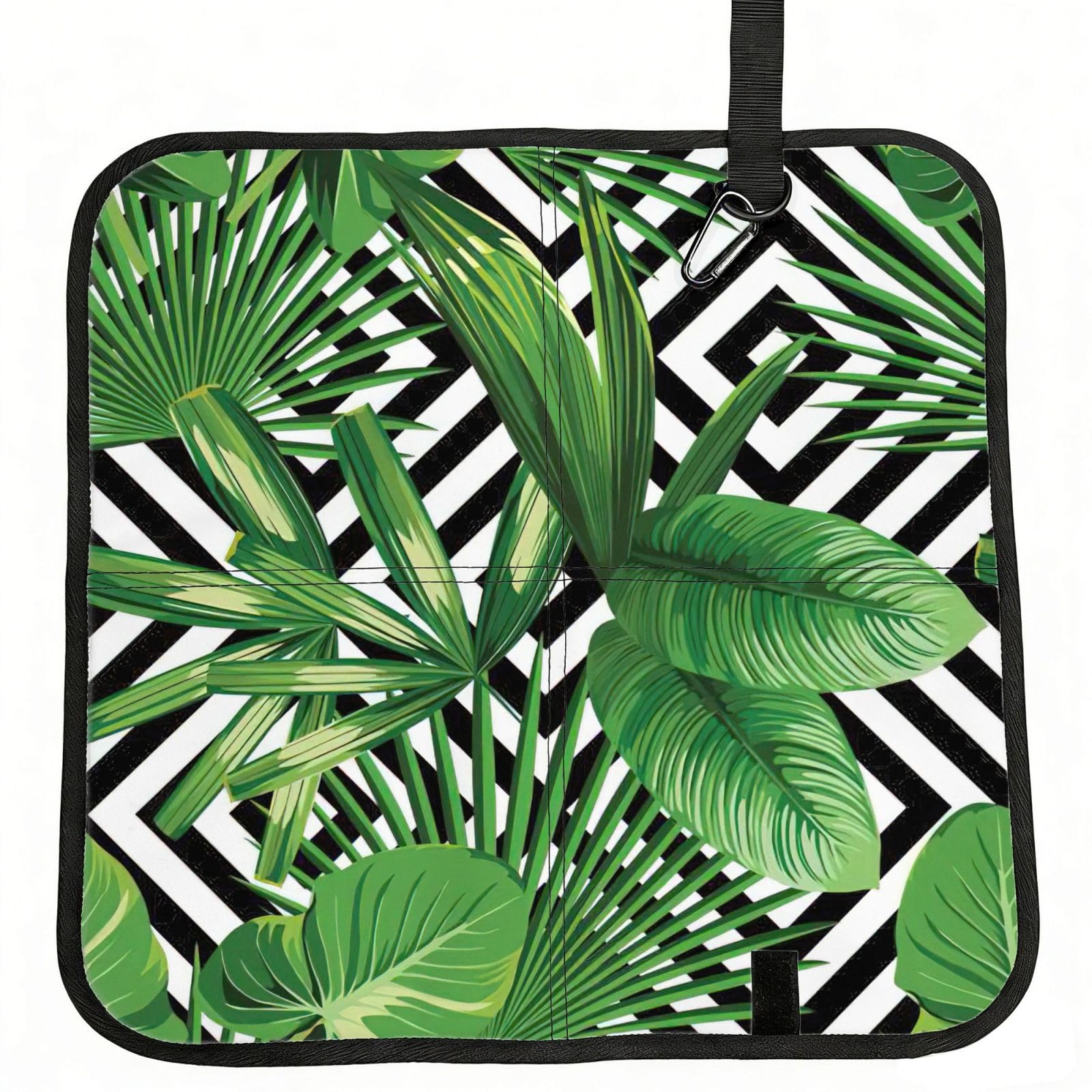 PPHGUT Tropical Leaves Print Foldable Seat Cushion Waterproof Portable Chair Pad Travel Outdoor Picnic Camping