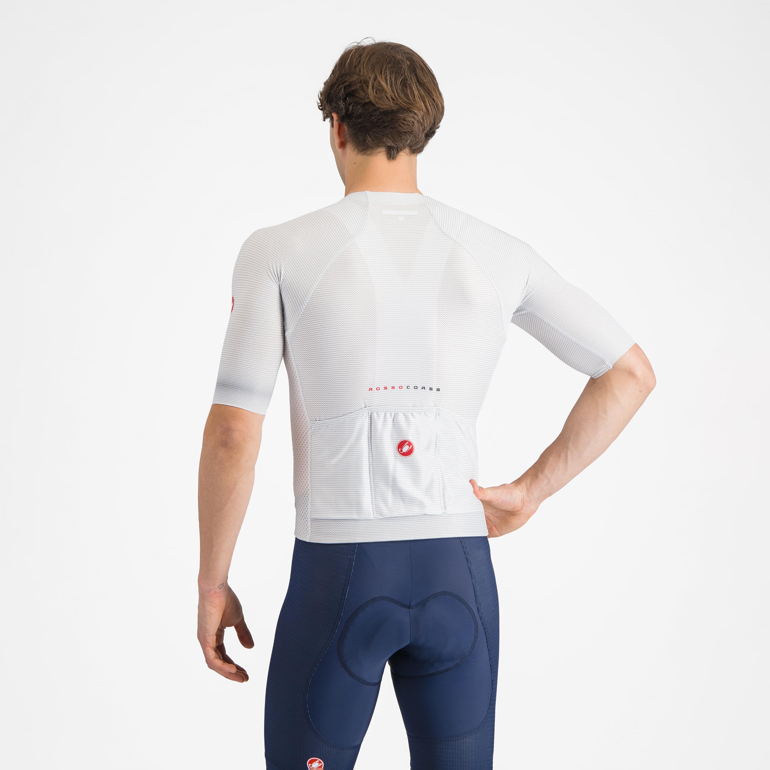 CASTELLI Maglia A/C da uomo, maniche a un quarto, cerniera intera, ciclismo su strada e gravel, con protezione UV