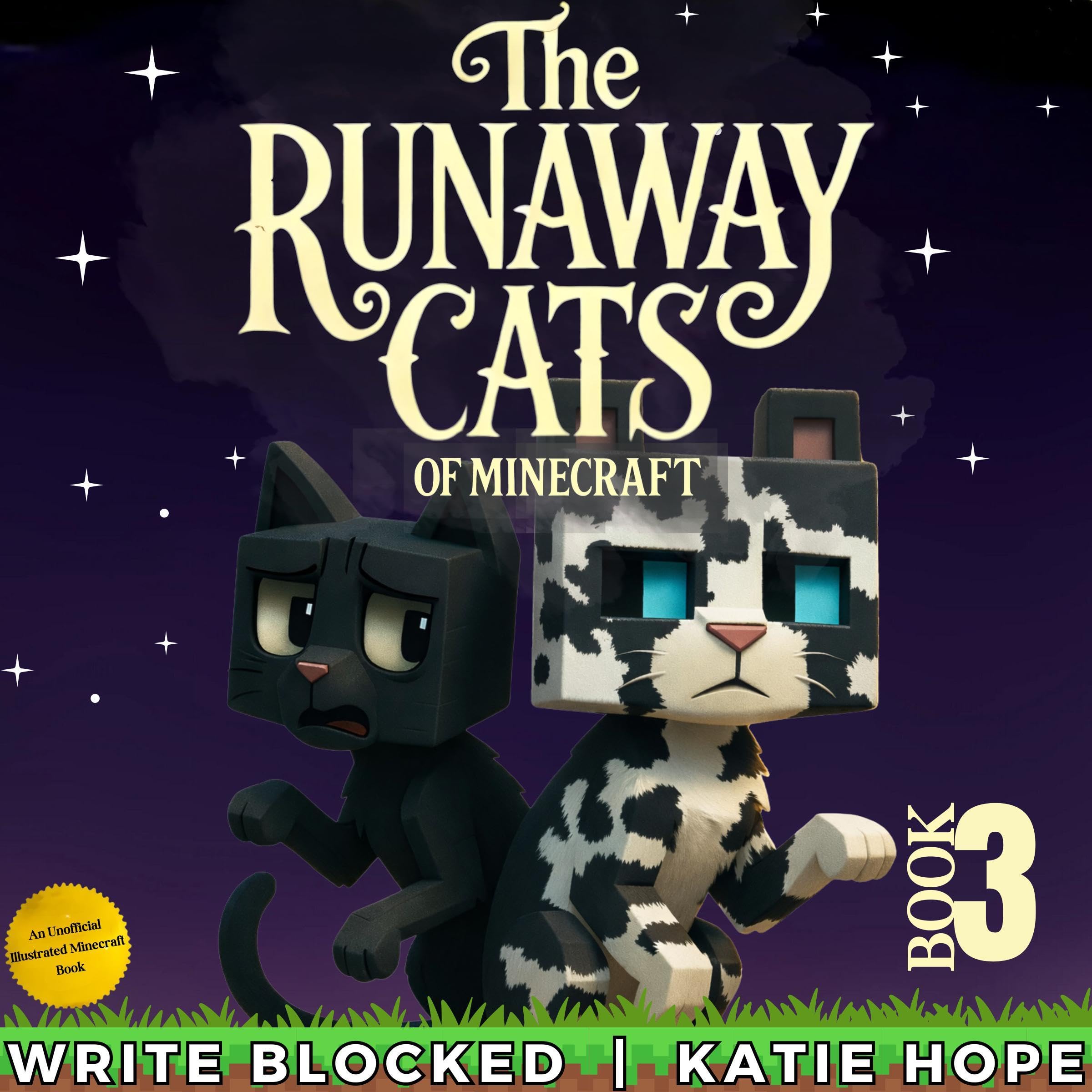 Cover art for The Runaway Cats of Minecraft, Book 3