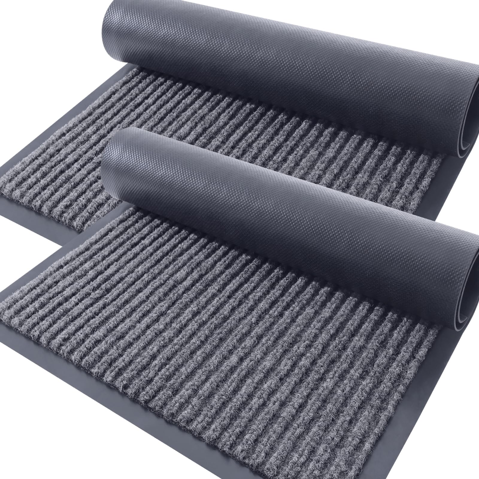 OLANLY Front Door Mat Indoor Outdoor Entrance 2-Pack 29 5 x 17 Inch Waterproof Heavy Duty Doormat Fade