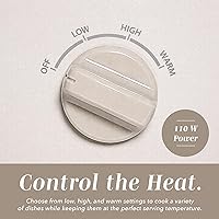 Vista 4 de COOK WITH COLOR 2QT Mini Electric Round Slow Cooker - Adjustable Settings, Removable Stoneware Pot, Tempered Glass Lid, Dishwasher Safe, Cool-Touch