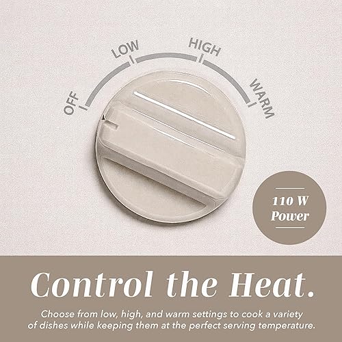 Miniatura 4 de COOK WITH COLOR 2QT Mini Electric Round Slow Cooker - Adjustable Settings, Removable Stoneware Pot, Tempered Glass Lid, Dishwasher Safe, Cool-Touch