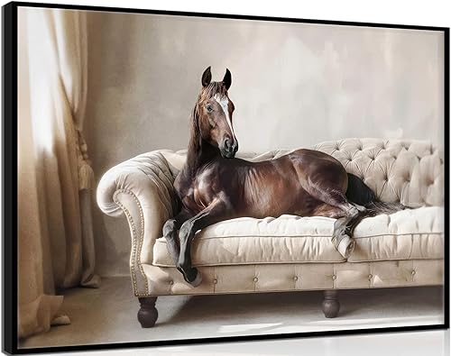 Miniatura 1 de Arte de pared de caballos rústicos vintage, pósteres de caballos marrones, impresiones de caballos marrones, pintura de galería de caballos en el