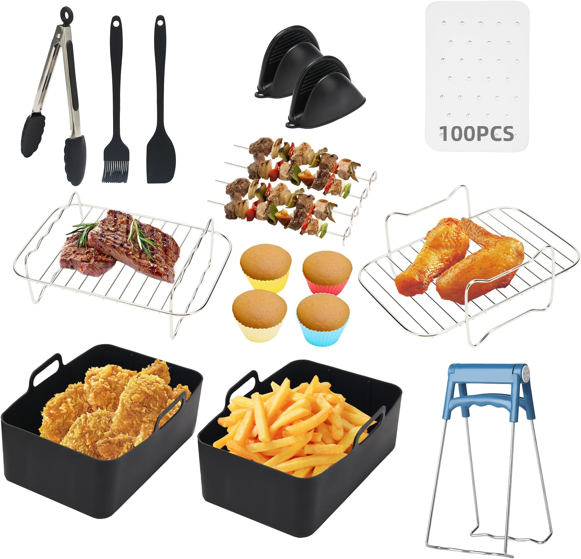 Lot De 2 Moules à Gaufres En Silicone Pour Ninja Airfryer Dual AF400EU/AF300EU