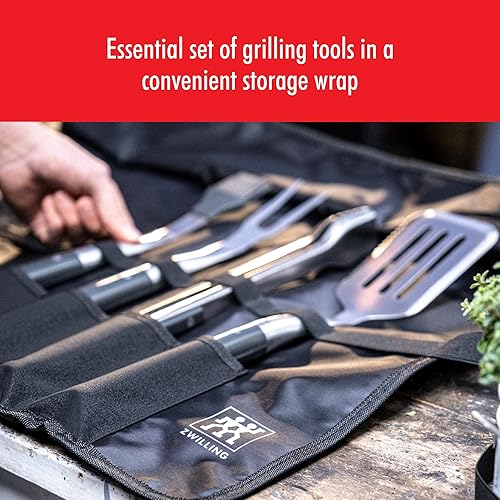 Miniatura 8 de ZWILLING BBQ+ - Juego de 4 herramientas para parrilla, accesorios para barbacoa, juego de regalo para parrilla, incluye espátula para parrilla,