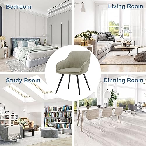 Miniatura 35 de annjoe Juego de 2 sillas de cuero sintético para sala de estar, silla tapizada con patas de metal, para el hogar, cocina, oficina, bistró,