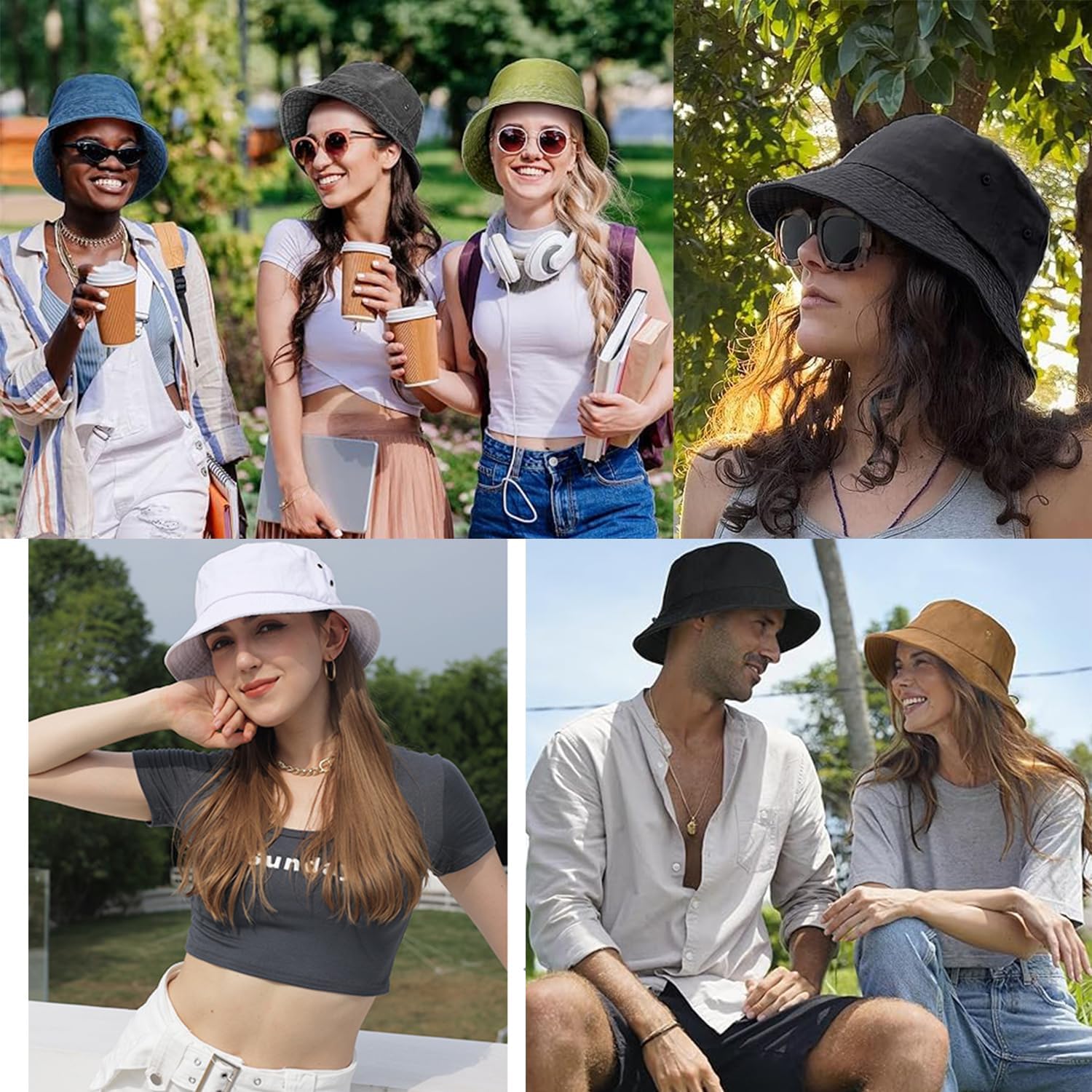 2 Pieces Bucket Hat Sun Packable Travel Beach Fishing Hat for Men Women - Image 4