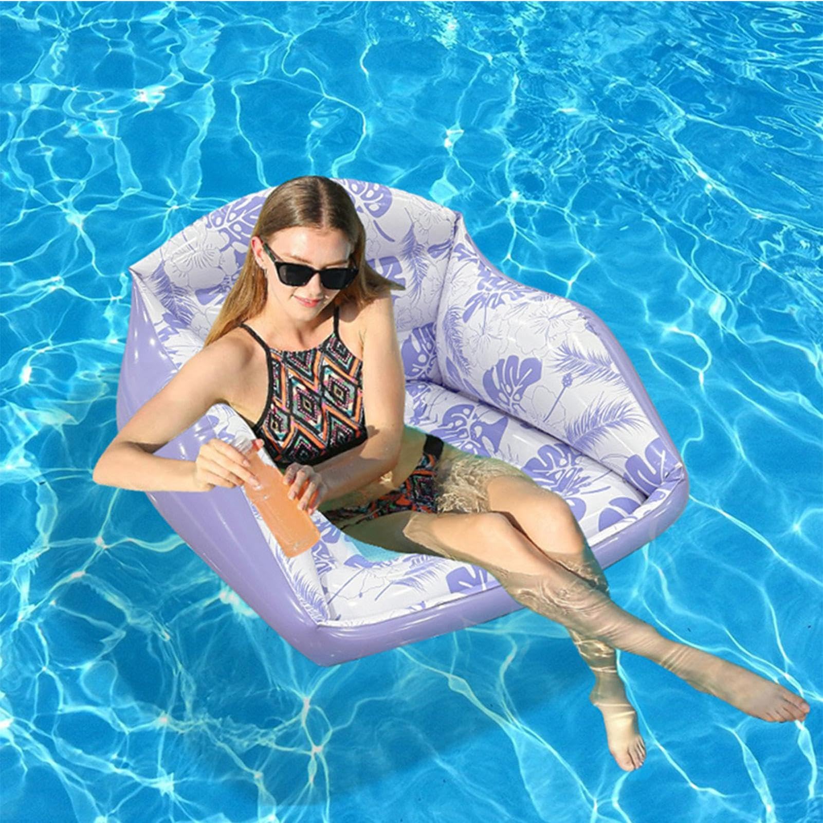Île de piscine gonflable | Hamac portable gonflable | Flotte de piscine pour natation, bain de soleil, fête, plein air, voyage, lac, camping, bronzage