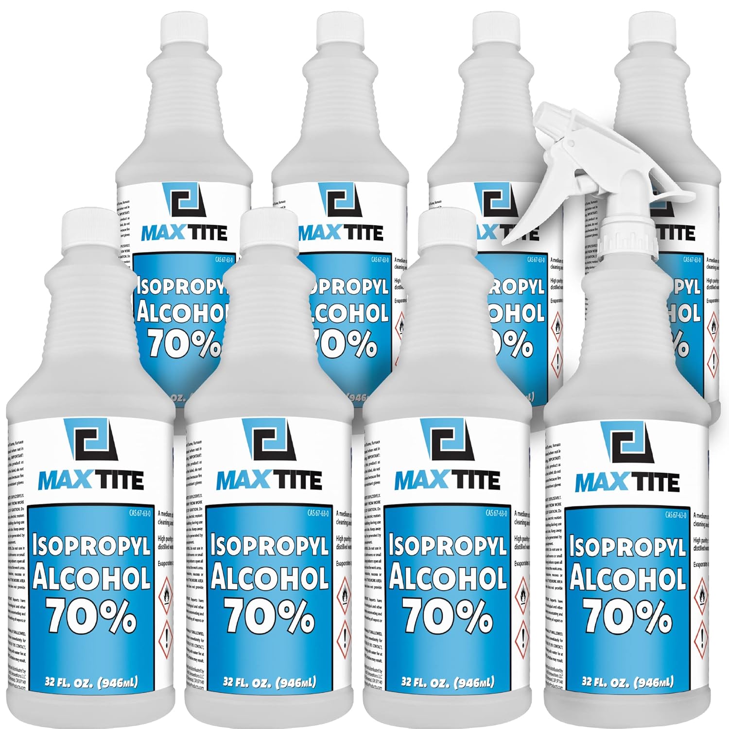 MaxTite 70% Isopropyl Alcohol 2 gal (8 pk) with heavy-duty spray nozzle