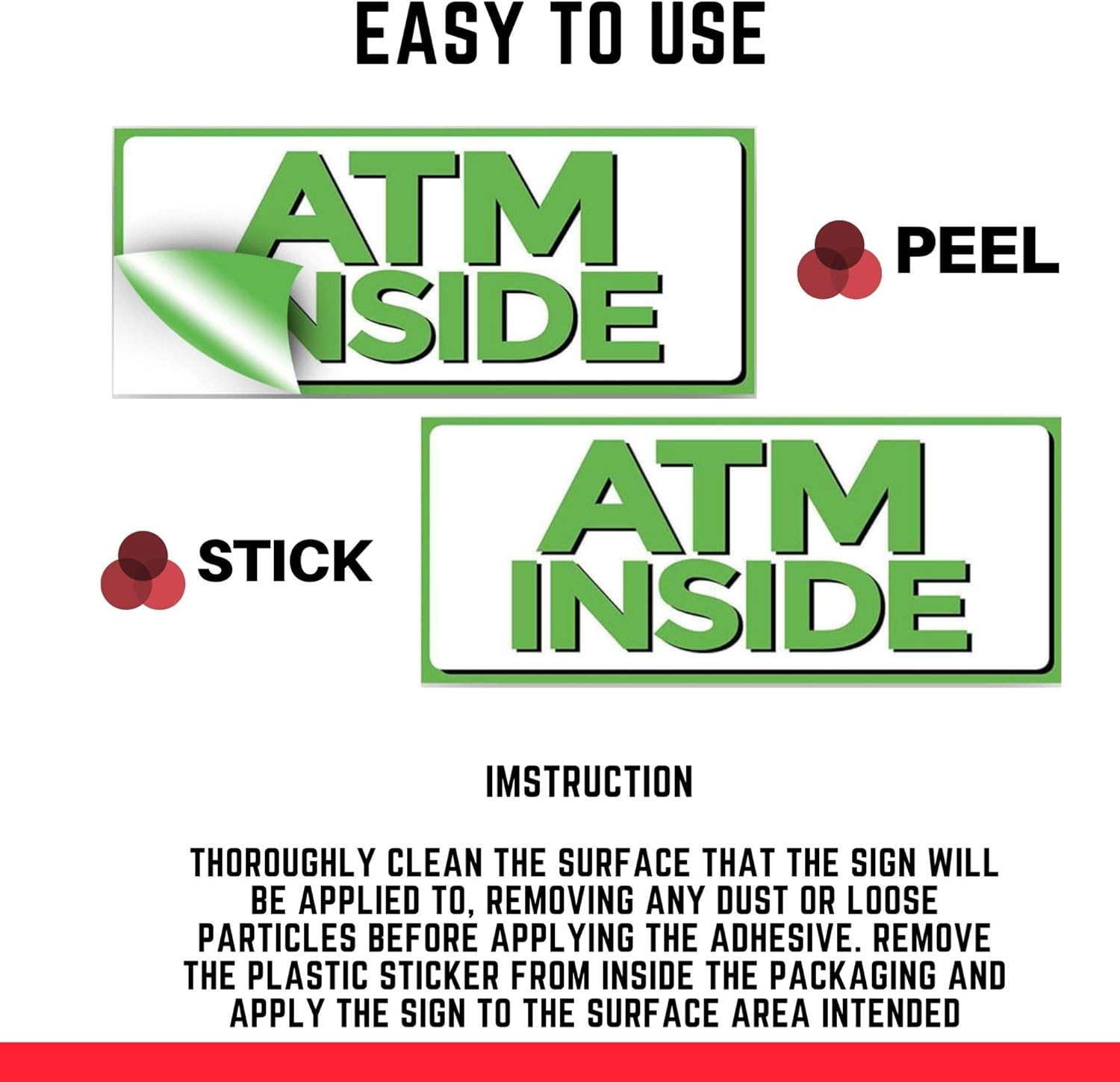 Hottest Sales ATM Inside Vinyl Sign, 5 x 12 Sticker Decal, 3 Pack, Retail Store Sign Black Friday - 60% OFF ATM Inside Vinyl Sign, 5 x 12 Sticker Decal, 3 Pack, Retail Store Sign