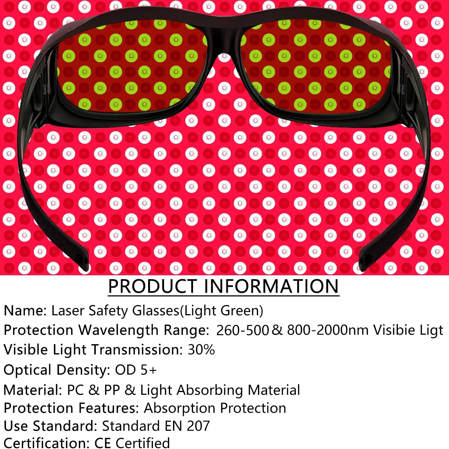 Laser Safety Glasses Red Light Therapy Goggles UV Blocking Laser Glasses for Laser Cosmetology Operator Eye Protection