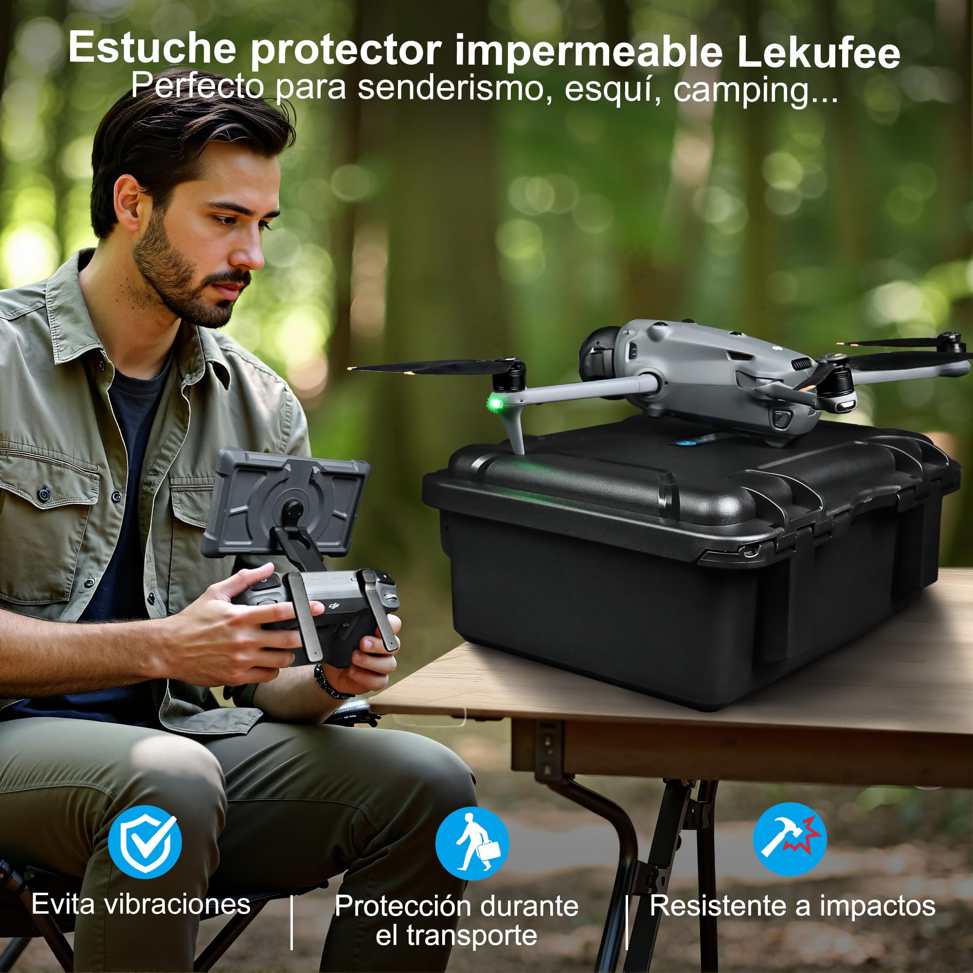 Lekufee Funda rígida impermeable para dron DJI Mavic 4 Pro, Creator Combo, Fly More Combo, DJI RC Pro 2/RC 2, batería (7 piezas), hub de carga y otros accesorios (solo funda)