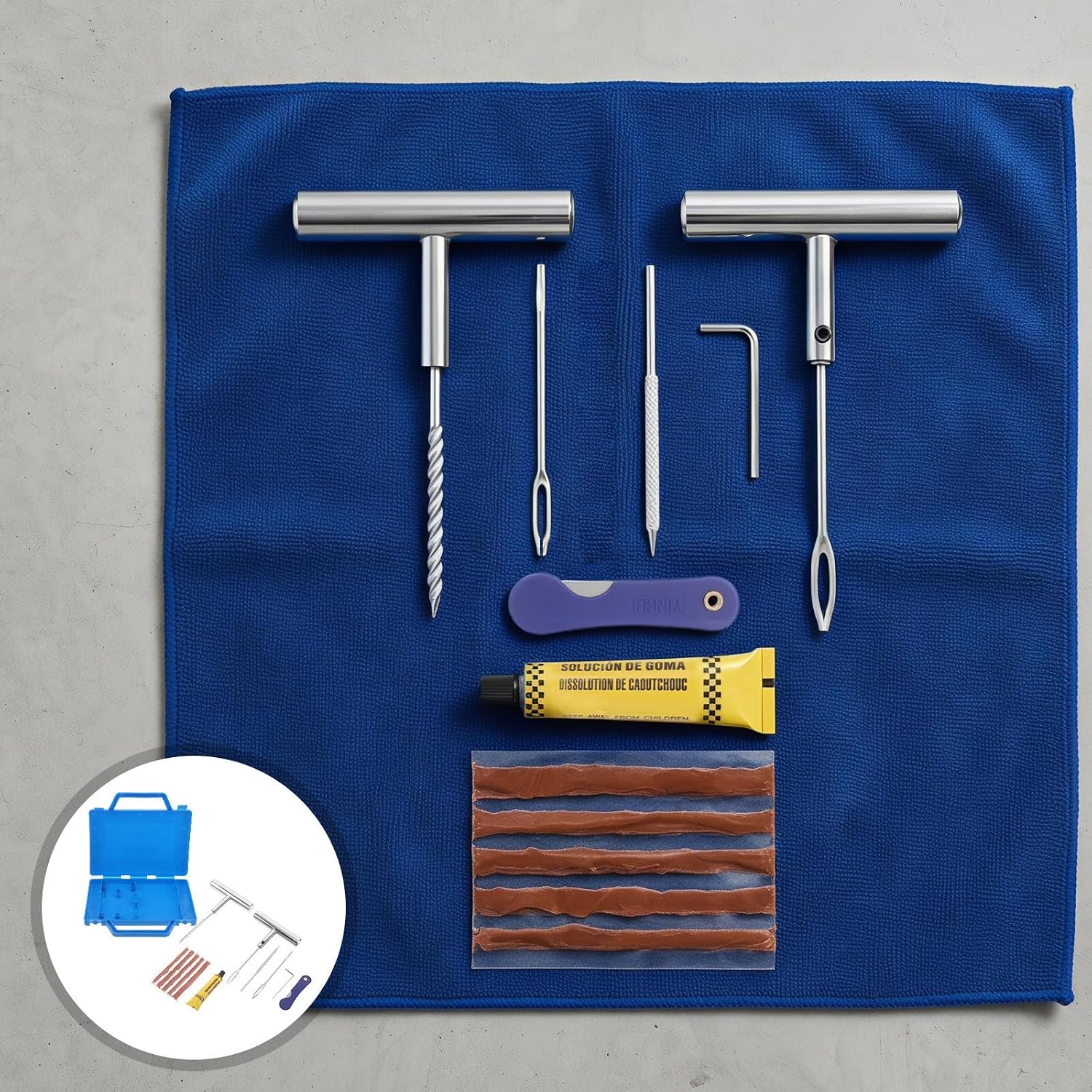 YARNOW Universal Tire Repair Tools with Case for Road Trips