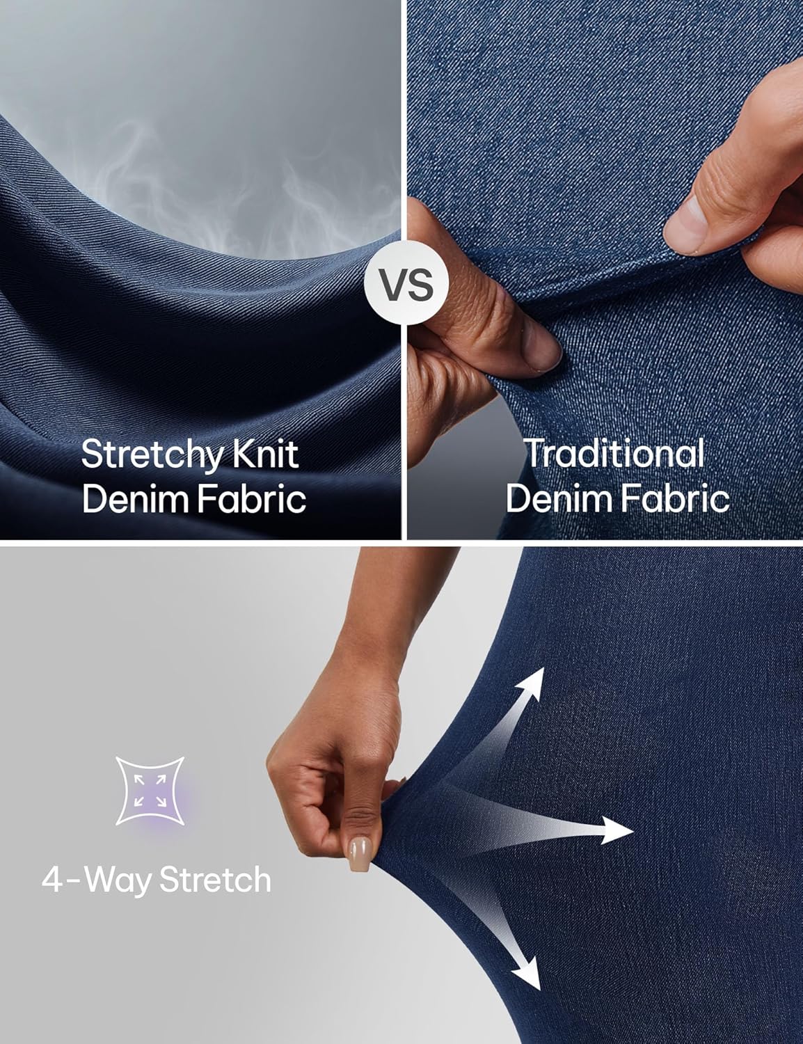 AVAMO Stretchy Flare Jeans for Women High Waisted Pull On Bell Bottom Jeans Trendy Elastic Tummy Control Denim Pants - Image 4