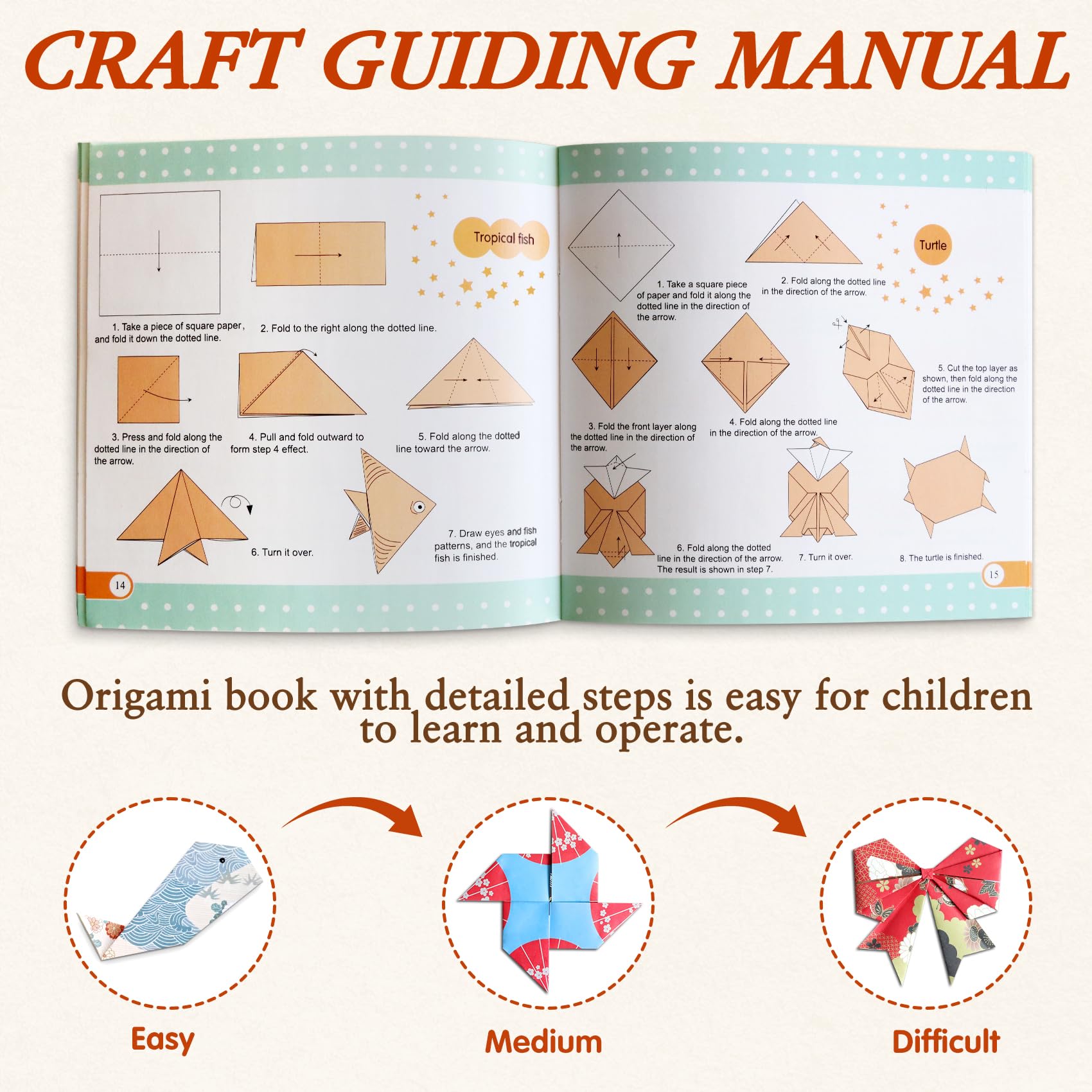Gifts For 9 Year Old Girls Mocoosy 224 Sheets Origami Kit For Kids 6-12 ...
