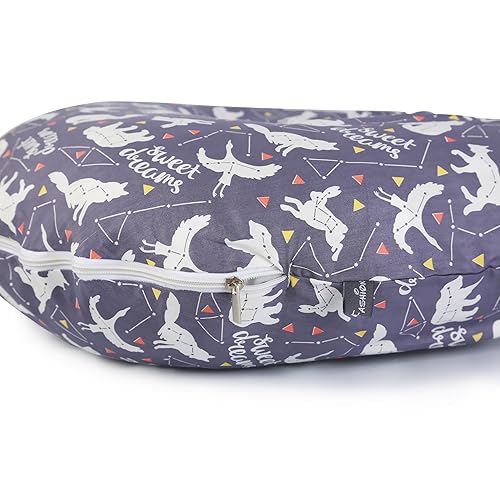 Miniatura 9 de IBraFashion Funda extraíble para tumbona para recién nacidos, funda de almohada de lactancia, suave y cómoda, se adapta a tumbonas Boppy (beige,