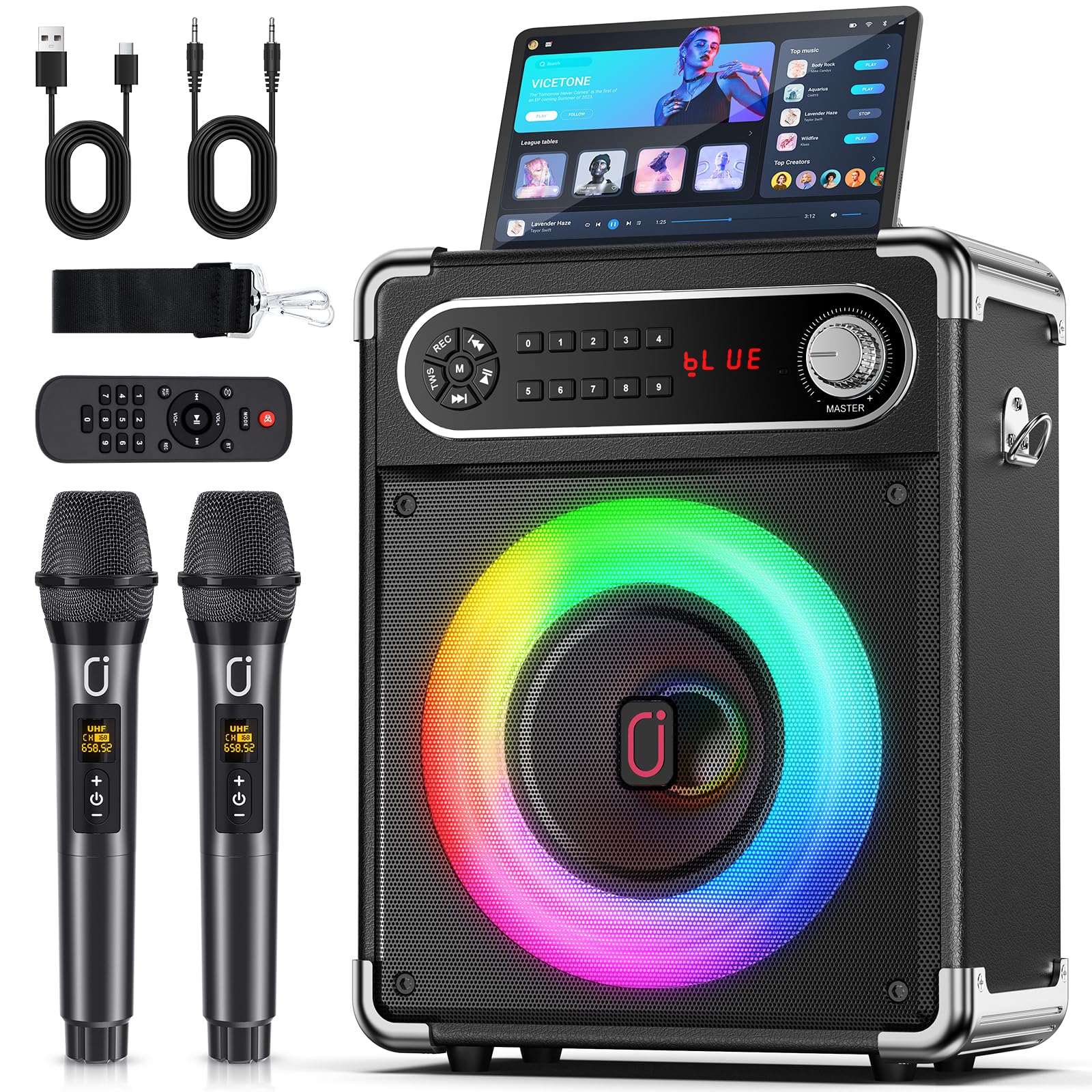 新品 スピーカーセット 拡声器 ワイヤレスマイク２本 Bluetooth5.3対 Amazon | JYX スピーカーセット 拡声器 ワイヤレスマイク2本
