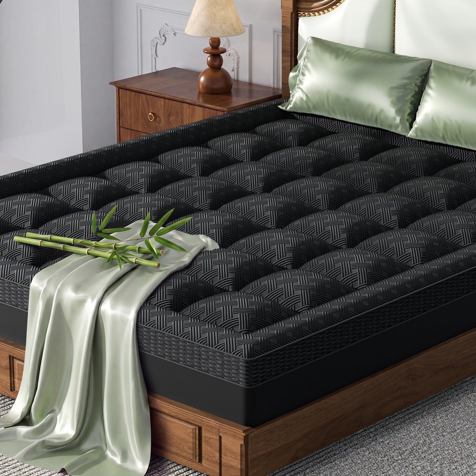3 Inch Twin Size Mattress Topper Thick Pillow Top Mattress Pad