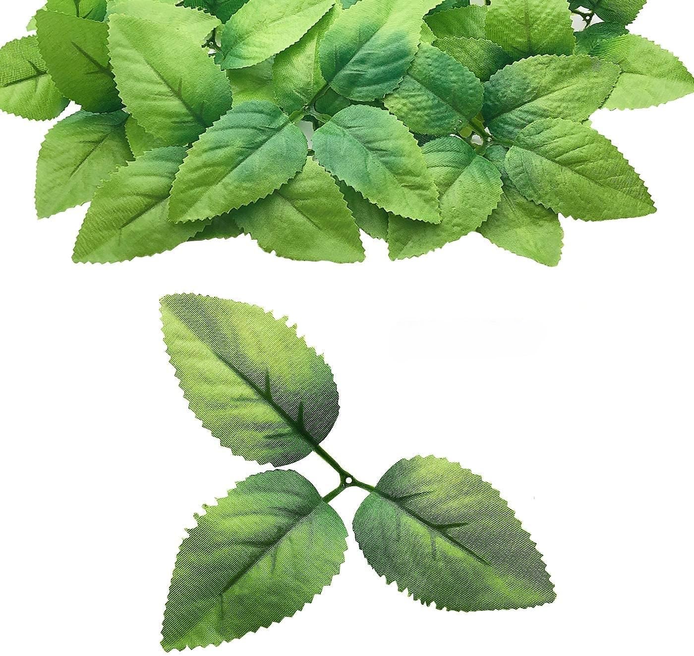 Spoton Hub 50 pcs Bulk Rose Leaves Artificial Greenery Fake Rose Flower Leaves for DIY Bouquets Centerpieces Party Decorations Rose Vine Wreath Garlands Supplies(Green Color)-image-34