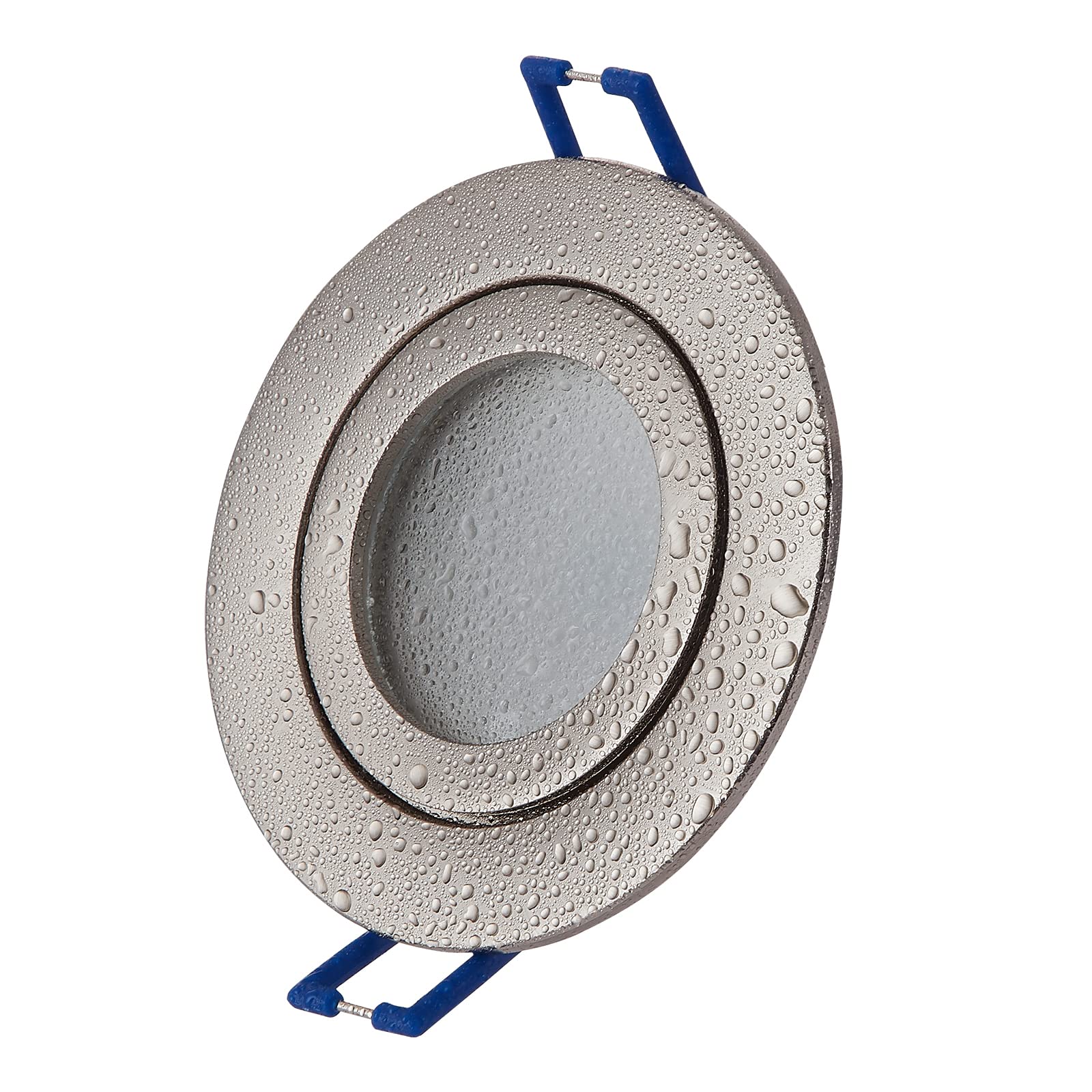 3x LED Einbaustrahler rund Edelstahl-gebürstet 5W warmweiß flach 230V – Einbauleuchte IP44 auch für Bad, Außenbereich – Bohrloch Ø65mm Badezimmer Decken-Spot Badeinbaustrahler