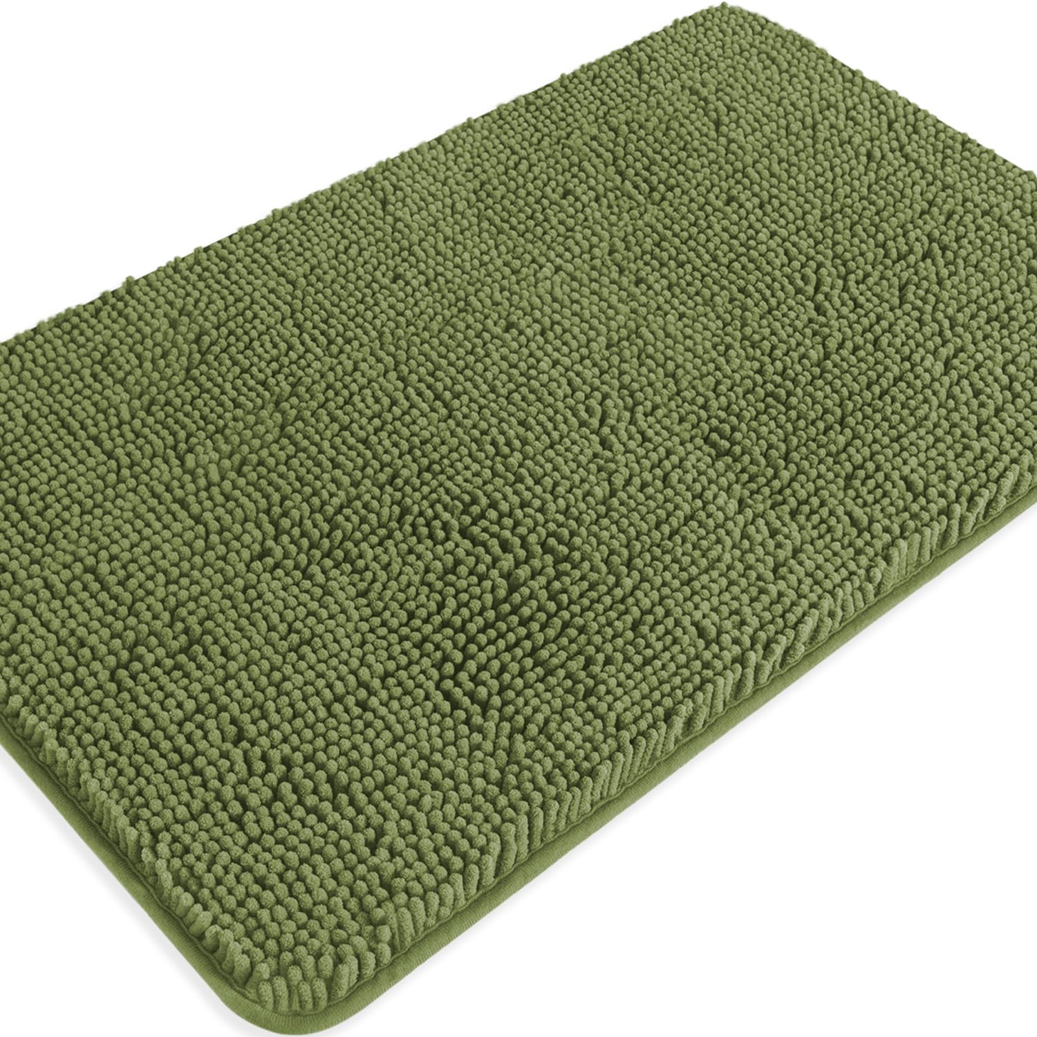 PureSwan Sage Bathroom Rugs – Absorbent and Washable Bath Mat, Non-Slip, Thick Soft Chenille Bath Rugs for Bathroom Floor, Shower, Sink - 20" x 32"