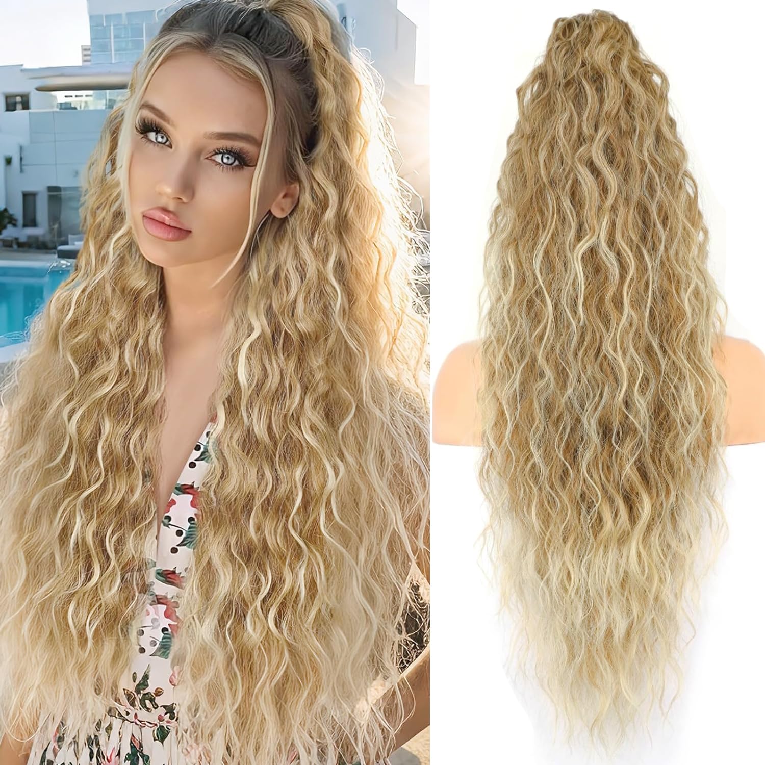 PORSMEER Claw Ponytail Hair Extension 30 inches
