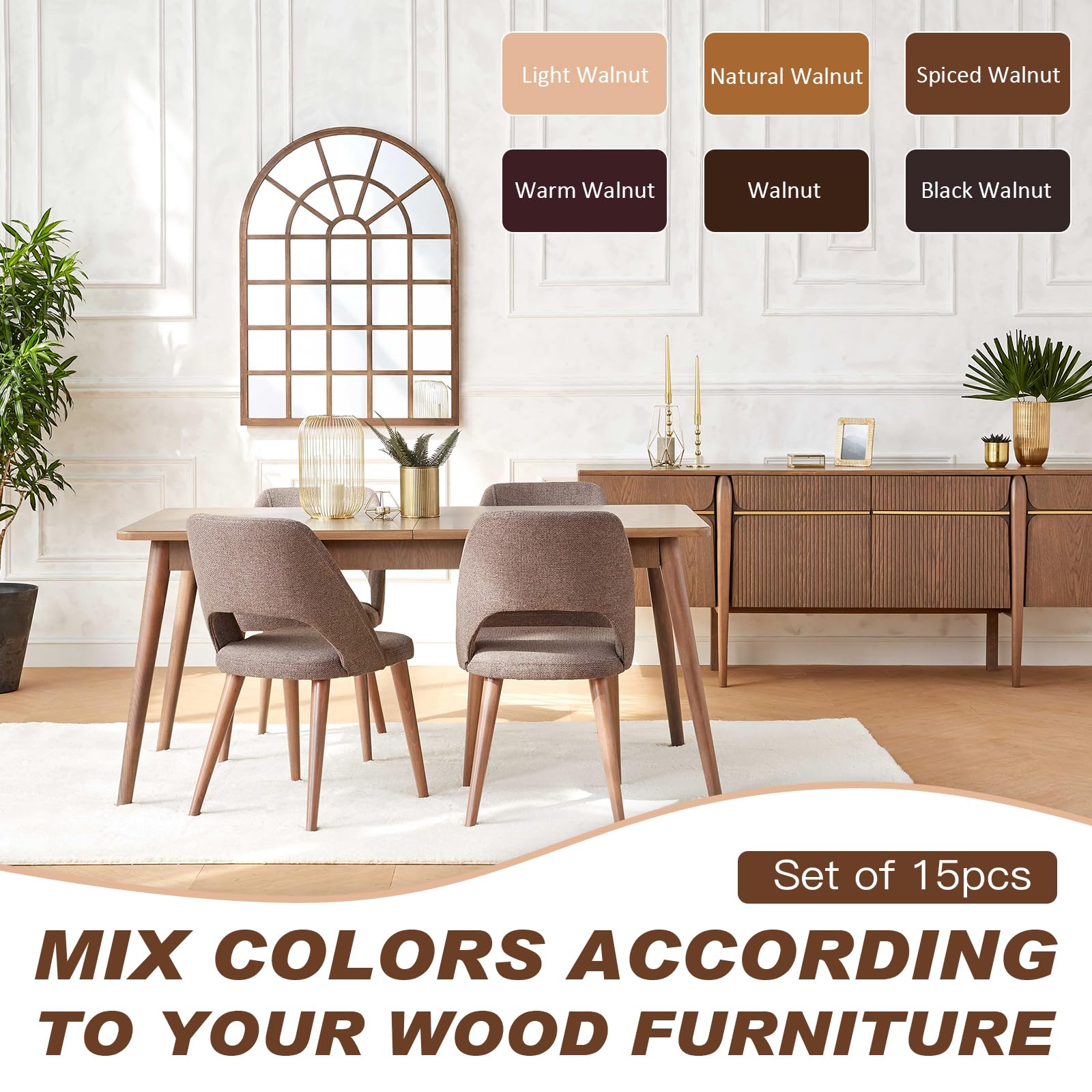 Kit Riparazione Legno SEISSO - Stucco 100g Per Graffi E Buchi Su Parquet, Mobili E Pavimenti In Legno