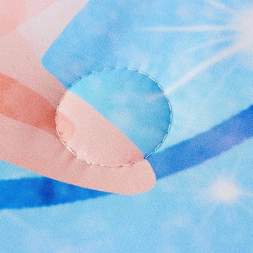 Miniatura 7 de URBONUR Juego de edredón de cola de sirena para niñas, tamaño individual, juego de ropa de cama de escamas de peces para niña, 6 piezas, ropa de