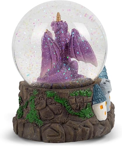 Miniatura 3 de Elanze Designs Chopin - Figura de dragón morado con orbe en castillo, globo de agua de 3.93 pulgadas, juego de Tune Fantasie Impromptu
