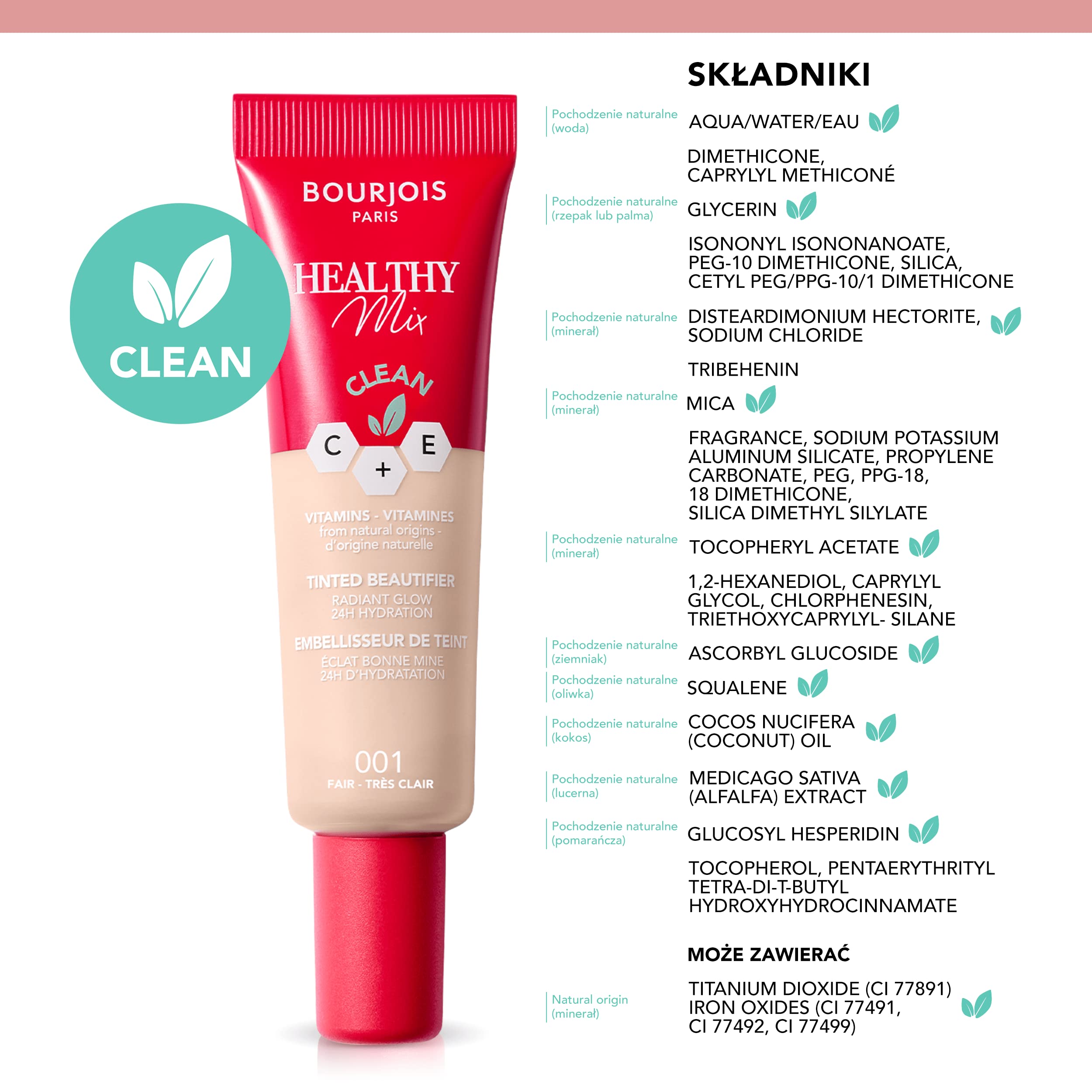 Bourjois Healthy Mix - upiększający krem tonujący nr 001 Fair, 30ml