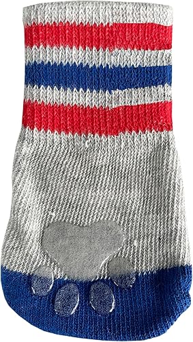 Miniatura 7 de NFL Buffalo Bills - Calcetines antideslizantes para perro con parte superior elástica acanalada, talla medianagrande. Calcetines para interiores y