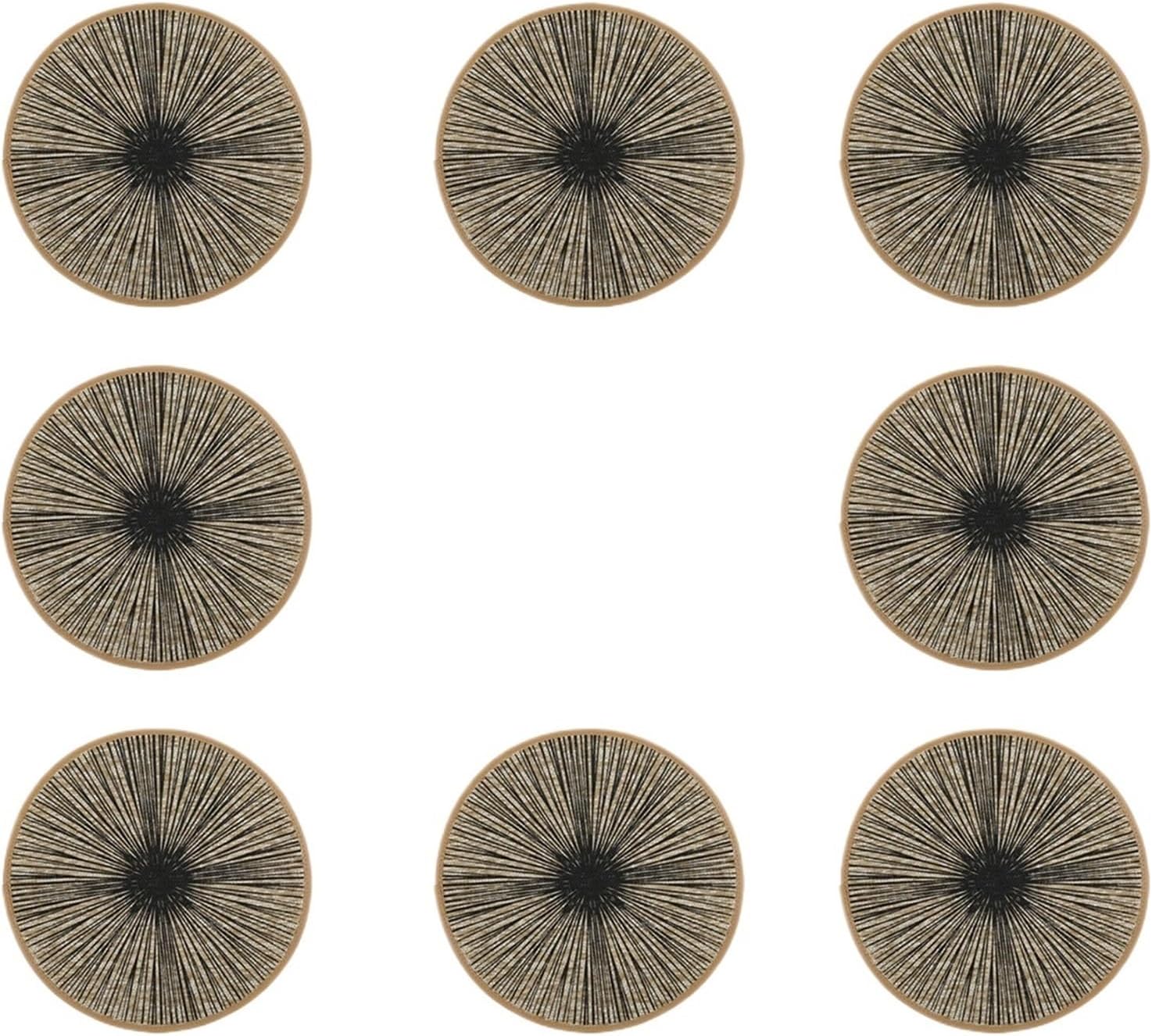 2/4/6/8pcs Round Burlap Macrame Placemats, Bohemian Jute Country Placemats, Diameter 15 Inches, for Table Decoration(Blue)