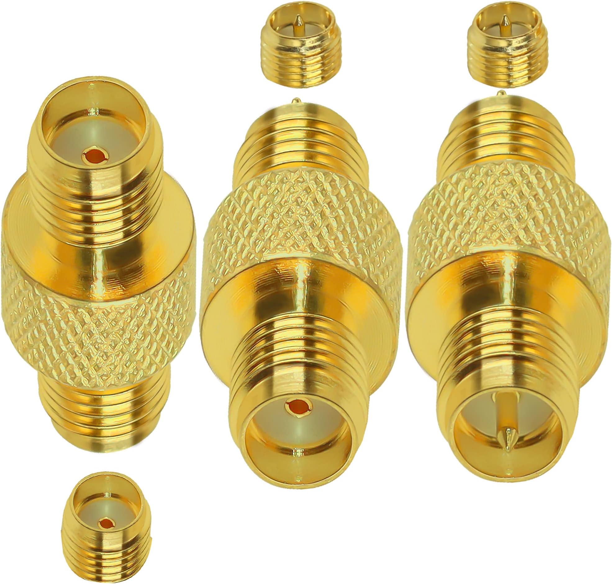 TUOLNK SMA Barrel Connector Kit SMA Female to Female Barrel Type RF Coax Coaxial Adapter RP-SMA Jack Coupler Barrel Converter for Antennas Wireless LAN Devices Pack of 3