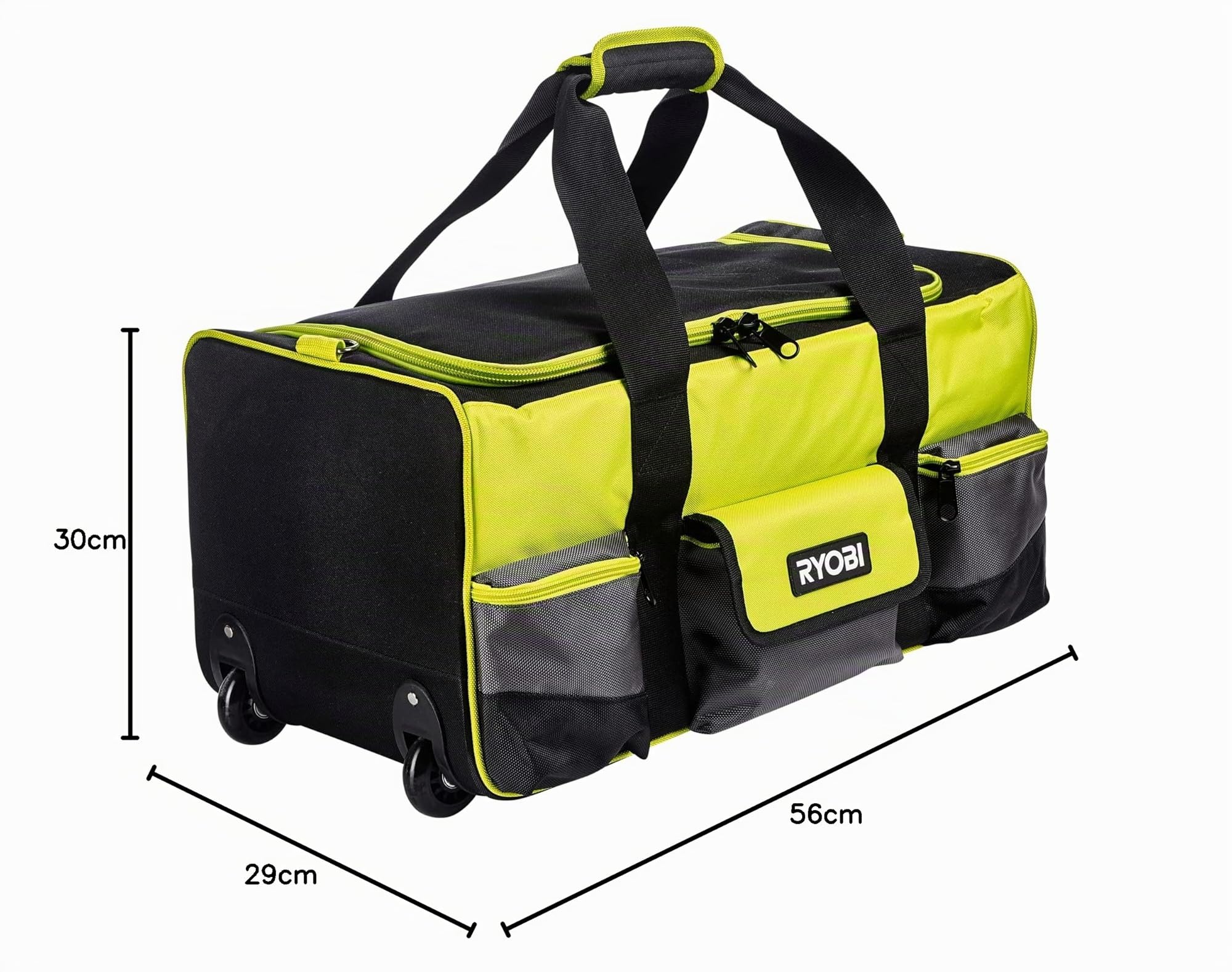 RYOBI - Sac de Transport à Outils RSSLTB2 – Grande Capacité, Multiples Compartiments, Sangle Épaule – Idéal Chantier, Garage, Déplacement Outils