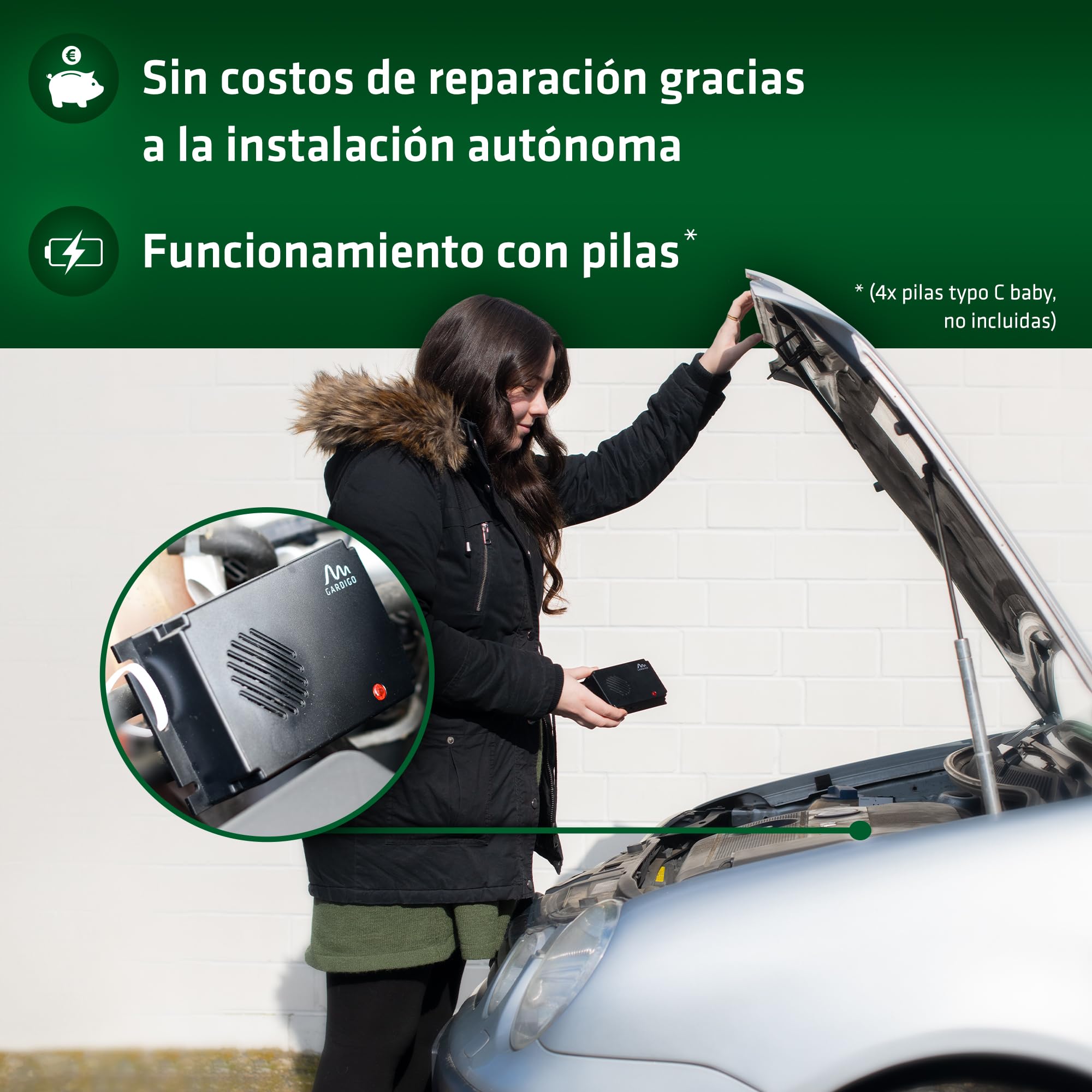 Gardigo® Set de 2 Repelentes Ultrasónico de Plagas Ahuyentador de Ratones, Ratas y Garduñas, Ultrasonido contra Ratones y Otros roedores, Alimentado por Batería, Ahuyentadores de Ratones, Anti Ratones