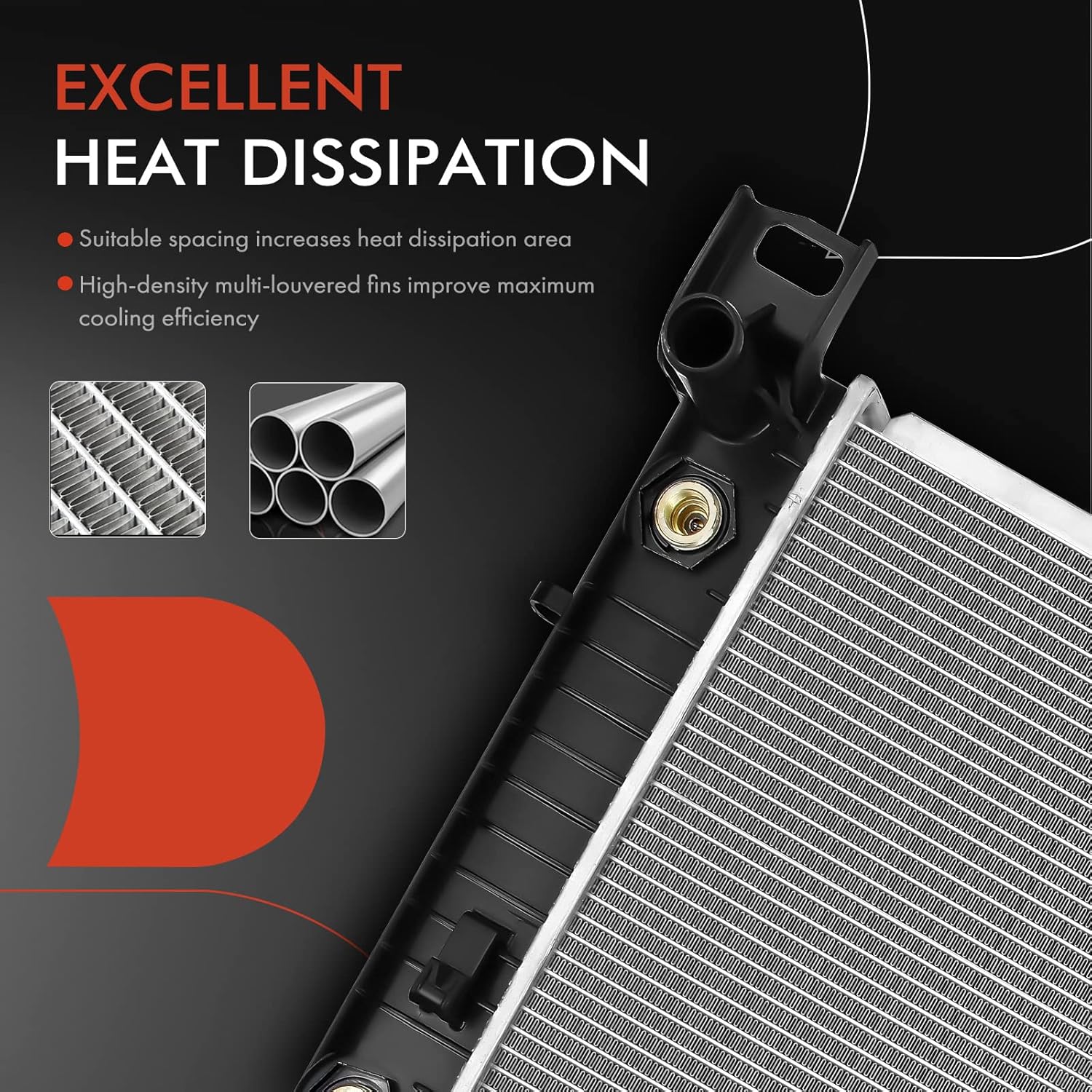 A-Premium 34" Engine Coolant Radiator Assembly Compatible with Chevy Silverado, Suburban, Tahoe & GMC Sierra, Yukon & Cadillac Escalade, Automatic Transmission, with Transmission & Engine Oil Cooler