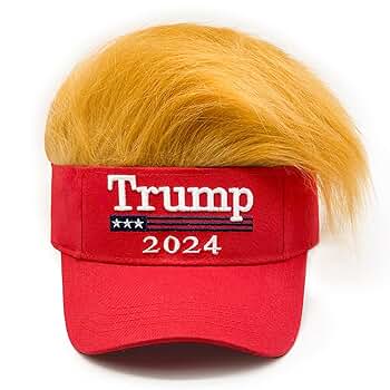 Amazon | Donald Trump 2024 髪付き帽子、トランプ 45-47 Make