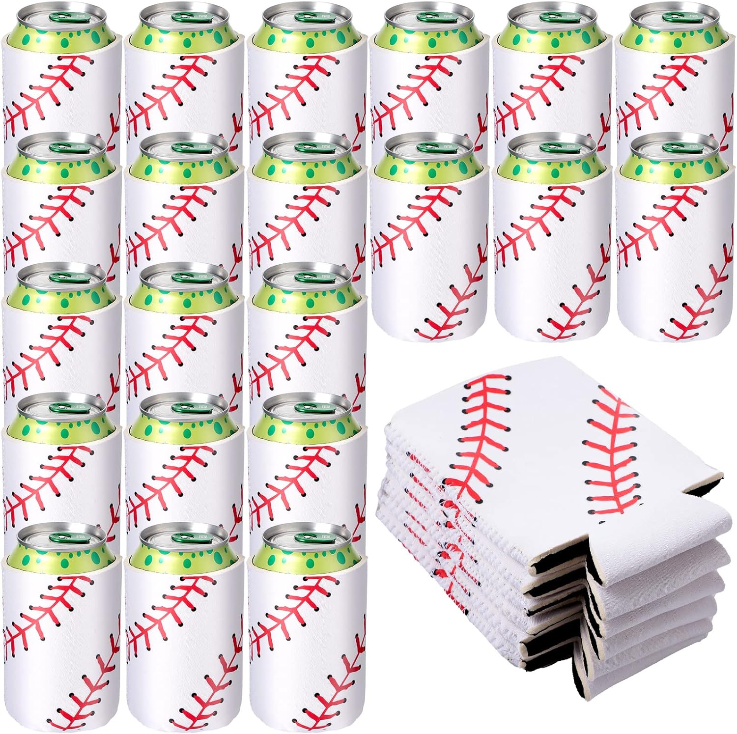 Amazon.com: Raiten 26 Pcs Baseball Beer Can Cooler Baseball Party ...